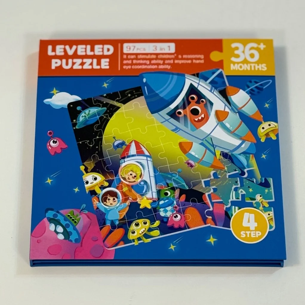 Astronaut Book-Style Magnetic Puzzle کتاب پازل مگنتی فضانورد ۳ در ۱ - تصویر 1